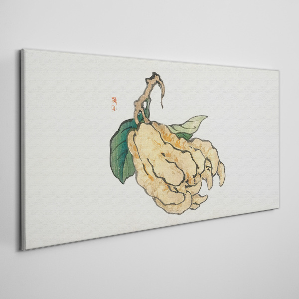 Tableau sur toile Citronnier sur fond blanc