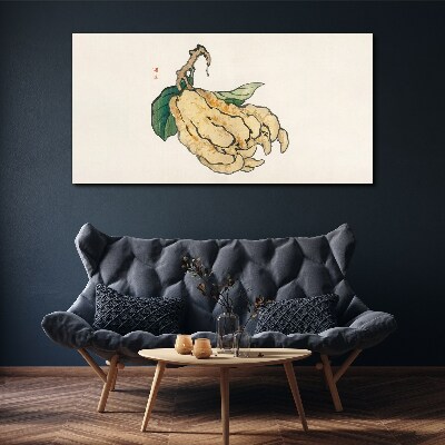 Tableau sur toile Citronnier sur fond blanc