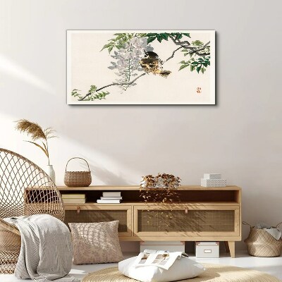 Tableau toile imprimée Un ami ailé sur une branche