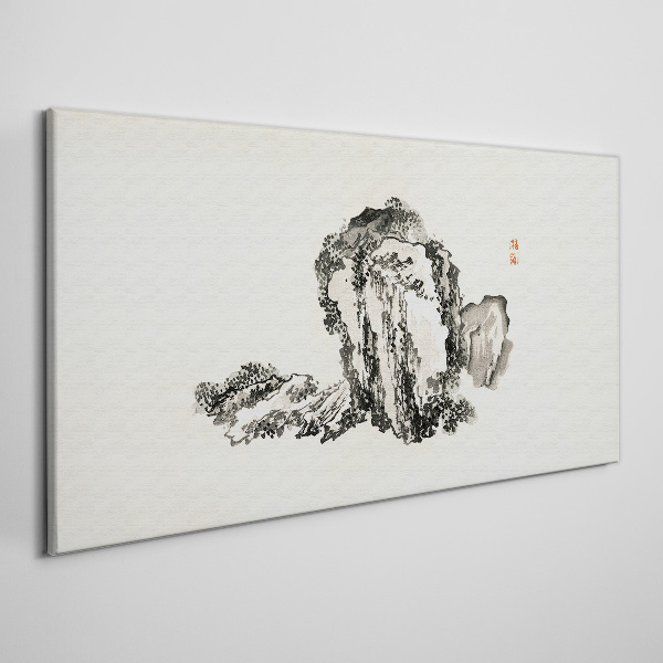 Tableau imprimé sur toile Paysage en noir et blanc