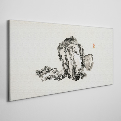 Tableau imprimé sur toile Paysage en noir et blanc