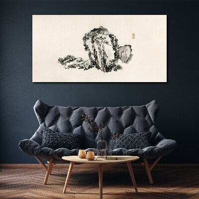 Tableau imprimé sur toile Paysage en noir et blanc