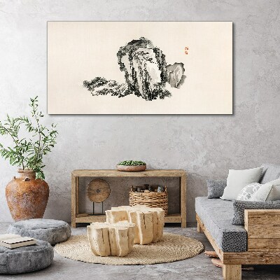 Tableau imprimé sur toile Paysage en noir et blanc