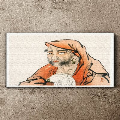 Tableau imprimé sur toile Portrait d'une femme en costume traditionnel