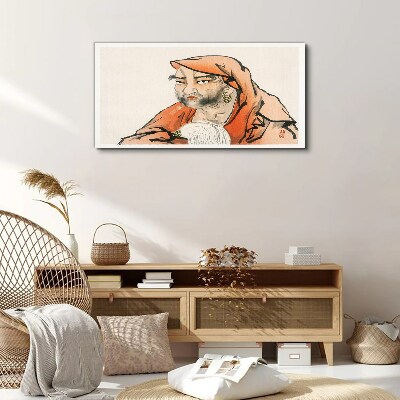 Tableau imprimé sur toile Portrait d'une femme en costume traditionnel