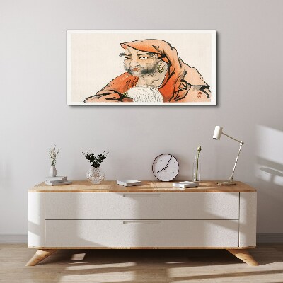 Tableau imprimé sur toile Portrait d'une femme en costume traditionnel