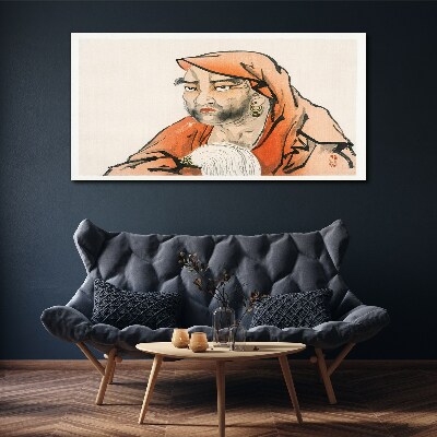 Tableau imprimé sur toile Portrait d'une femme en costume traditionnel