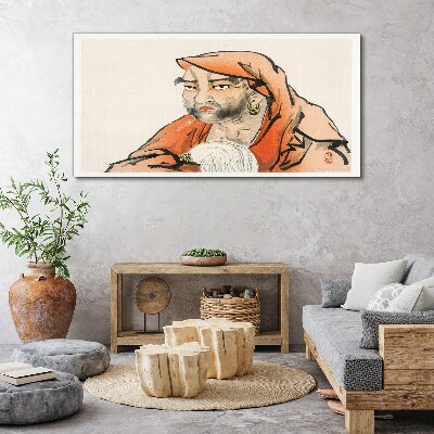 Tableau imprimé sur toile Portrait d'une femme en costume traditionnel