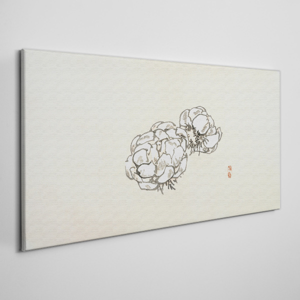 Tableau sur toile Fleurs sur fond clair