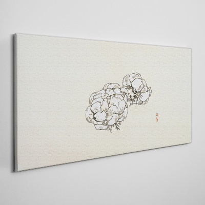 Tableau sur toile Fleurs sur fond clair