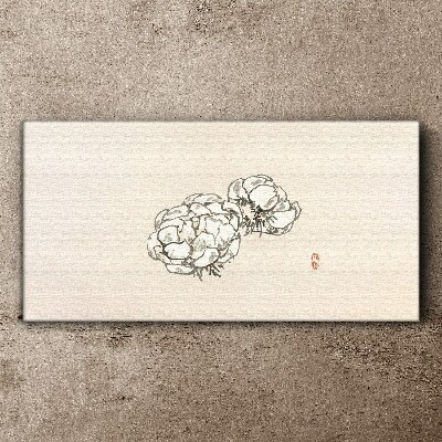 Tableau sur toile Fleurs sur fond clair