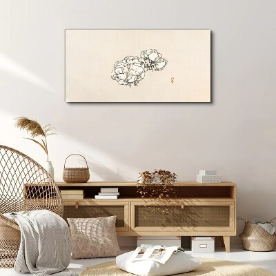 Tableau sur toile Fleurs sur fond clair