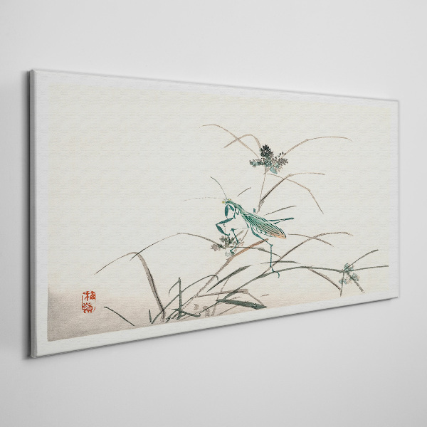 Tableau toile imprimée Papillon sur l'herbe