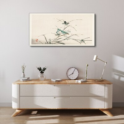 Tableau toile imprimée Papillon sur l'herbe