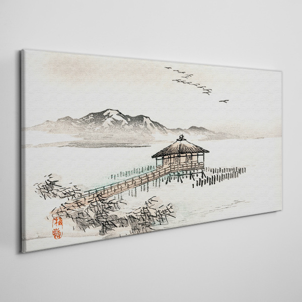 Tableau imprimé sur toile Un paysage paisible au bord de l'eau