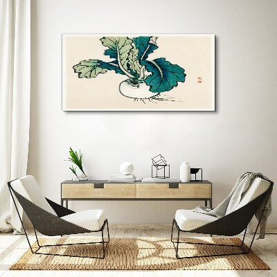 Tableau sur toile Radis vert sur fond clair