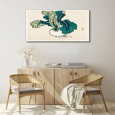 Tableau sur toile Radis vert sur fond clair