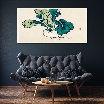 Tableau sur toile Radis vert sur fond clair