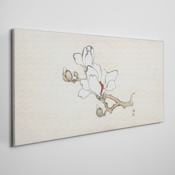 Tableau sur toile Fleurs de magnolia sur fond clair