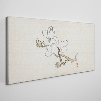Tableau sur toile Fleurs de magnolia sur fond clair