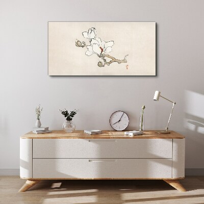 Tableau sur toile Fleurs de magnolia sur fond clair