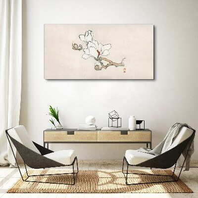 Tableau sur toile Fleurs de magnolia sur fond clair