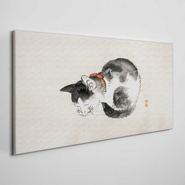 Tableau sur toile Chat endormi