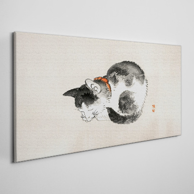 Tableau sur toile Chat endormi