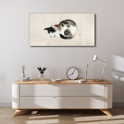 Tableau sur toile Chat endormi