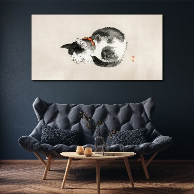 Tableau sur toile Chat endormi