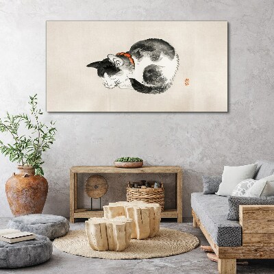 Tableau sur toile Chat endormi