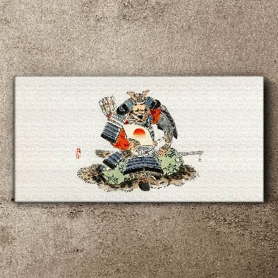 Tableau imprimé sur toile Samouraï en costume traditionnel