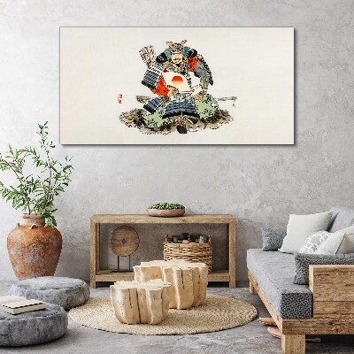 Tableau imprimé sur toile Samouraï en costume traditionnel