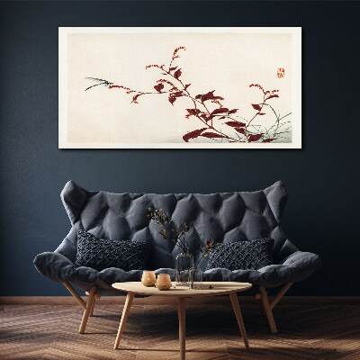 Tableau sur toile Branches fines avec une libellule