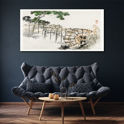 Tableau imprimé sur toile La paix au moulin à eau