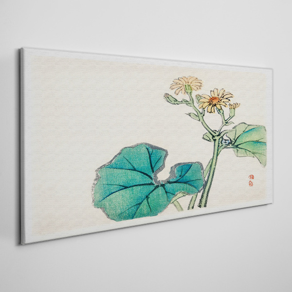 Tableau sur toile Fleurs et feuilles de lotus