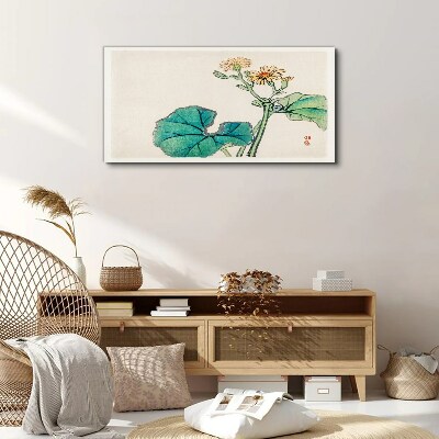 Tableau sur toile Fleurs et feuilles de lotus