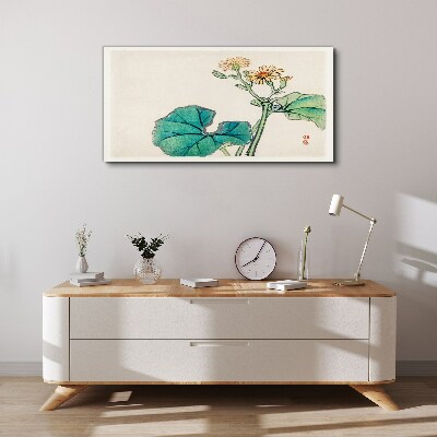 Tableau sur toile Fleurs et feuilles de lotus