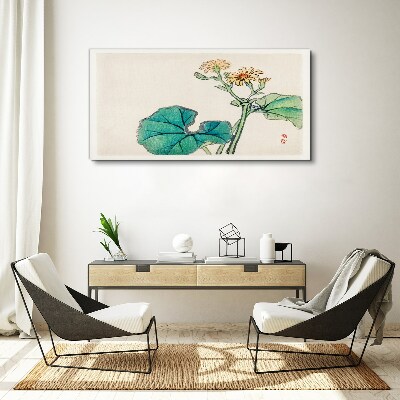 Tableau sur toile Fleurs et feuilles de lotus