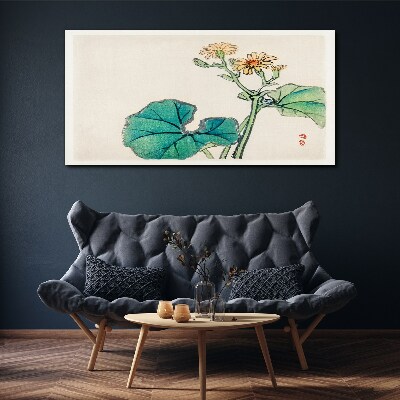 Tableau sur toile Fleurs et feuilles de lotus