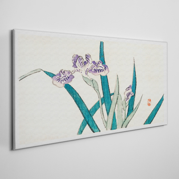 Tableau imprimé sur toile Fleurs d'iris sur fond clair