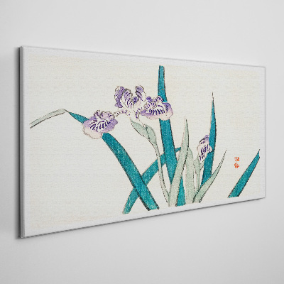 Tableau imprimé sur toile Fleurs d'iris sur fond clair