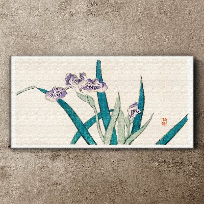 Tableau imprimé sur toile Fleurs d'iris sur fond clair