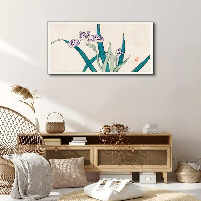 Tableau imprimé sur toile Fleurs d'iris sur fond clair