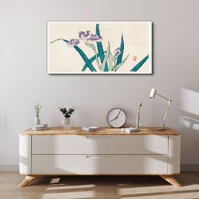 Tableau imprimé sur toile Fleurs d'iris sur fond clair