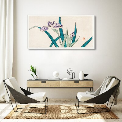 Tableau imprimé sur toile Fleurs d'iris sur fond clair