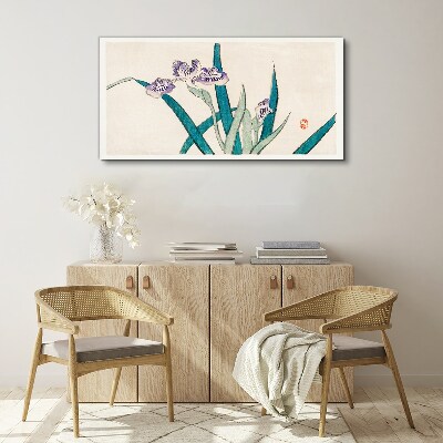 Tableau imprimé sur toile Fleurs d'iris sur fond clair