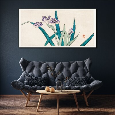 Tableau imprimé sur toile Fleurs d'iris sur fond clair