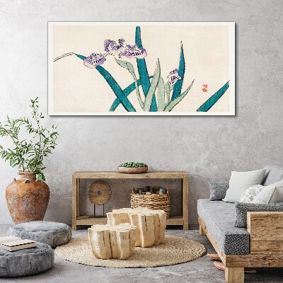 Tableau imprimé sur toile Fleurs d'iris sur fond clair