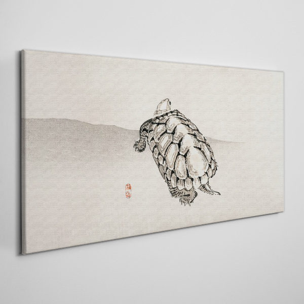 Tableau toile imprimée Tortue sur un fond minimaliste